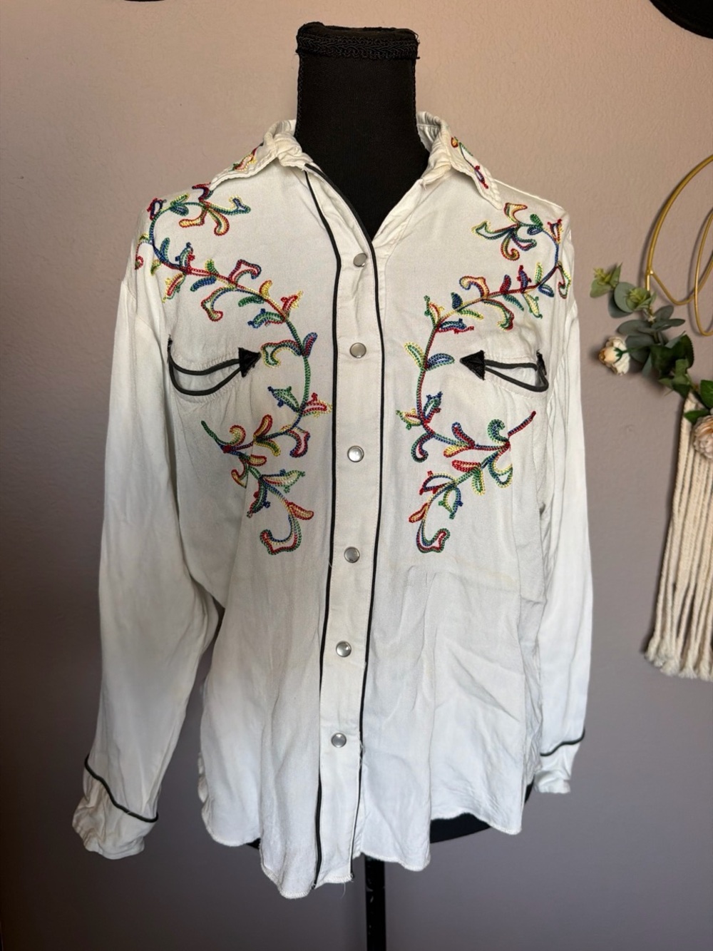 Vintage H Bar C California Ranchwear White Button Shirt